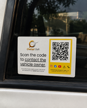 OwnerTalk Smart Vehicle QR Contact Sticker (Pack of 2)